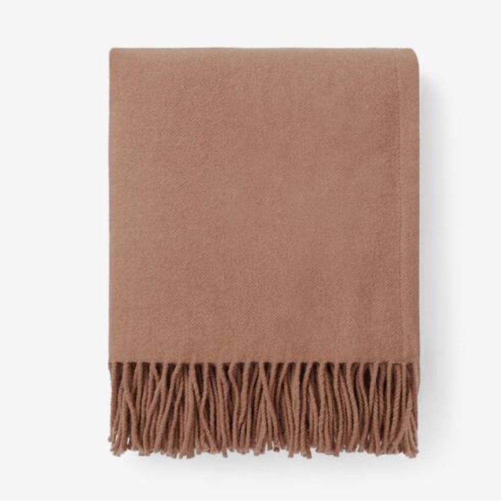The Company Store Legends Luxury Luxe Lambswool Throw - Toast Brown